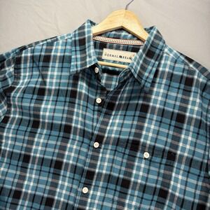 The Normal Brand Shirt Mens Large Blue Plaid Button Up Cotton Preppy Long Sleeve